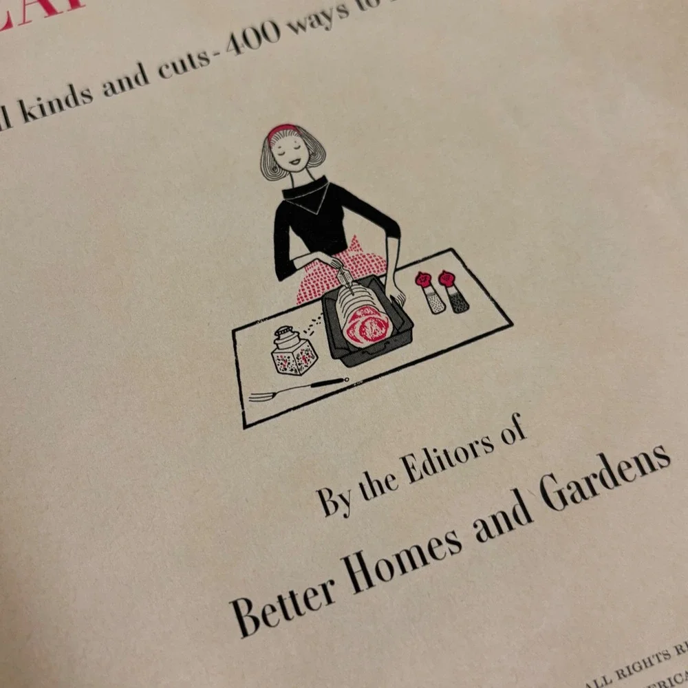 Vintage‎ 1960 Better Homes & Gardens Meat Cook Book Hardcover 400+ Recipes MCM